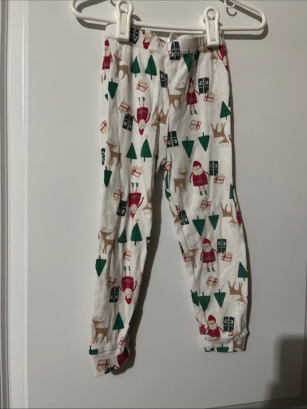 chick pea Kids Holiday Pajama Pants - White, Red & Green